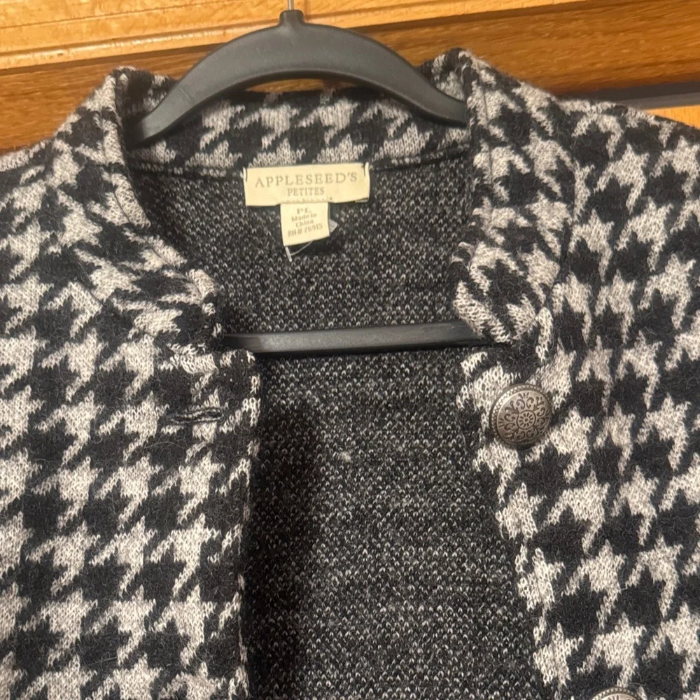 boutique Black and Gray Houndstooth wool jacket - Picture 8 of 9
